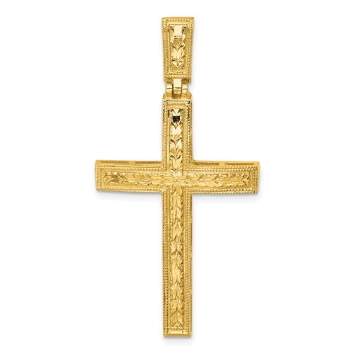 14k-polished-diamond-cut-fancy-cross-pendant-SolomonJeweler-Wichita-KS-CustomJewelry