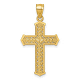 14k-polished-diamond-cut-textured-fancy-cross-pendant-SolomonJeweler-Wichita-KS-CustomJewelry