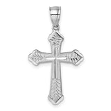 14k-polished-white-gold-diamond-cut-fancy-cross-pendant-SolomonJeweler-Wichita-KS-CustomJewelry