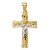 14k-w-rhodium-polished-and-diamond-cut-crucifix-pendant-SolomonJeweler-Wichita-KS-CustomJewelry
