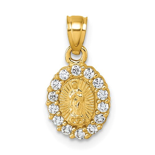 14k-polished-cz-oval-our-lady-of-guadalupe-pendant-SolomonJeweler-Wichita-KS-CustomJewelry