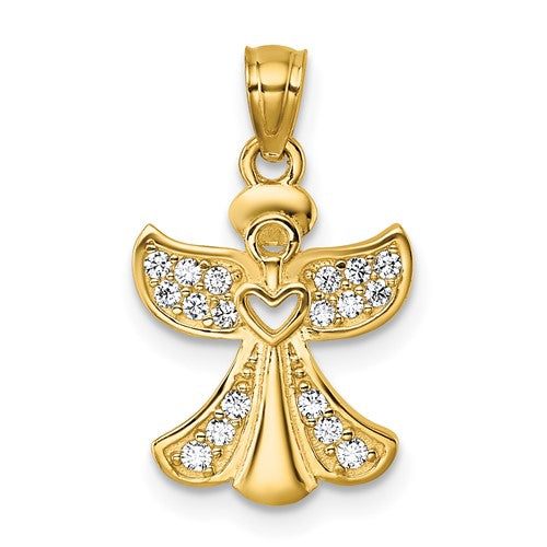 14k-polished-cz-angel-with-open-heart-pendant-SolomonJeweler-Wichita-KS-CustomJewelry