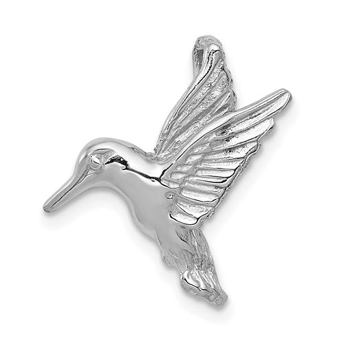 14k-white-gold-polished-open-backed-hummingbird-chain-slide-SolomonJeweler-Wichita-KS-CustomJewelry