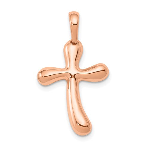 14k-rose-gold-freeform-cross-pendant-SolomonJeweler-Wichita-KS-CustomJewelry