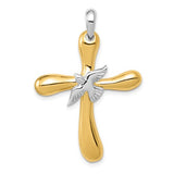 14k-two-tone-dove-cross-pendant-SolomonJeweler-Wichita-KS-CustomJewelry
