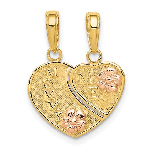 14k-two-tone-mommy-me-break-apart-heart-pendant-SolomonJeweler-Wichita-KS-CustomJewelry