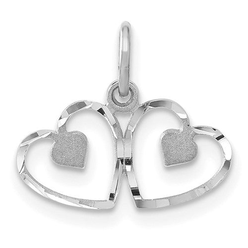 14k-white-gold-satin-and-diamond-cut-double-heart-charm-SolomonJeweler-Wichita-KS-CustomJewelry