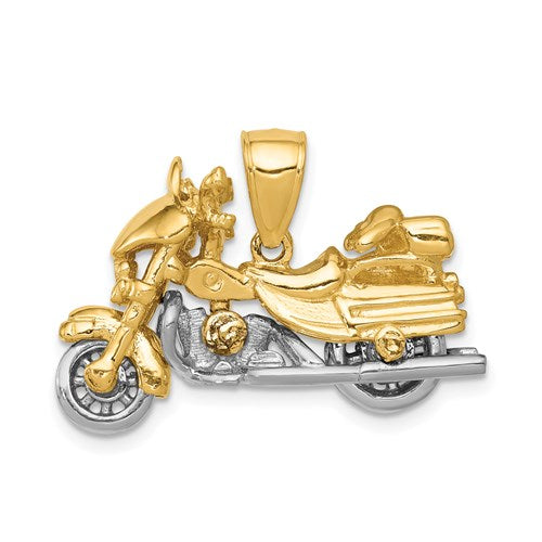 14k-two-tone-3-d-moveable-motorcycle-pendant-SolomonJeweler-Wichita-KS-CustomJewelry