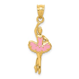 14k-pink-enameled-ballerina-pendant-SolomonJeweler-Wichita-KS-CustomJewelry