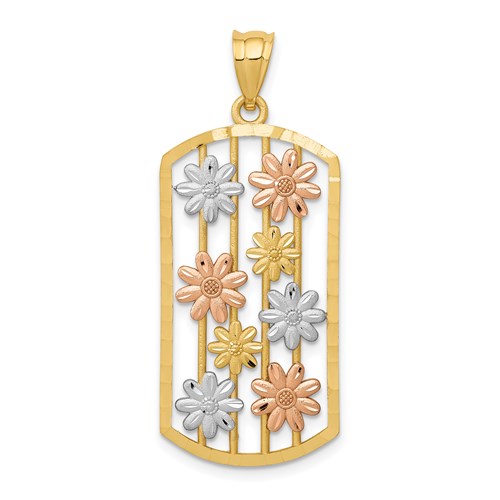 14k-two-tone-w-white-rhodium-framed-daisy-pendant-SolomonJeweler-Wichita-KS-CustomJewelry