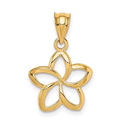 14k-polished-small-cut-out-plumeria-pendant-SolomonJeweler-Wichita-KS-CustomJewelry