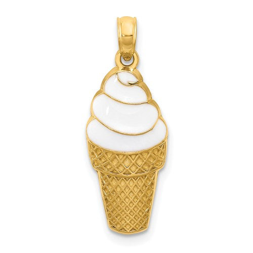 14k-enameled-vanilla-ice-cream-cone-pendant-SolomonJeweler-Wichita-KS-CustomJewelry