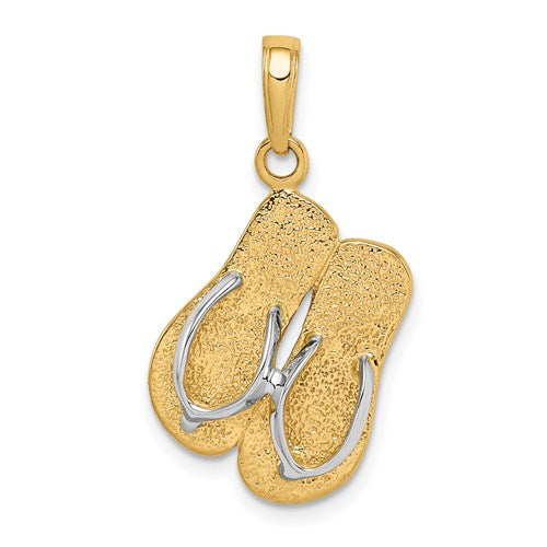 14k-and-rhodium-large-double-flip-flop-pendant-SolomonJeweler-Wichita-KS-CustomJewelry