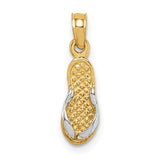 14k-3d-w-rhodium-single-flip-flop-pendant-SolomonJeweler-Wichita-KS-CustomJewelry