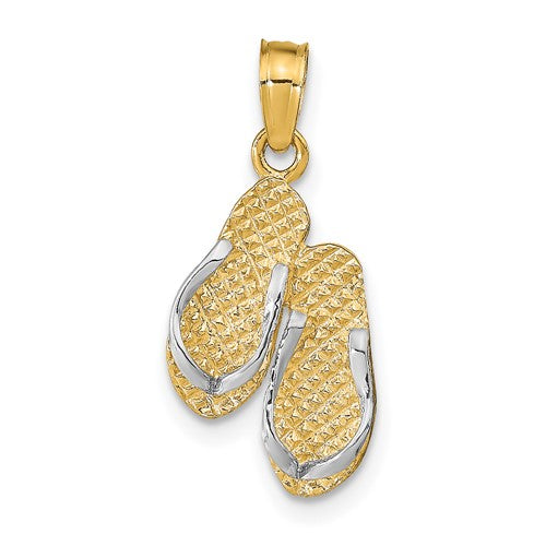 14k-w-rhodium-3d-hawaii-double-flip-flop-pendant-SolomonJeweler-Wichita-KS-CustomJewelry