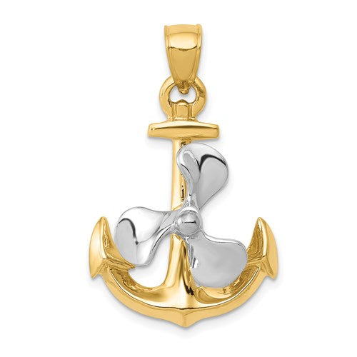 14k-two-tone-3-d-anchor-w-moveable-propeller-pendant-SolomonJeweler-Wichita-KS-CustomJewelry