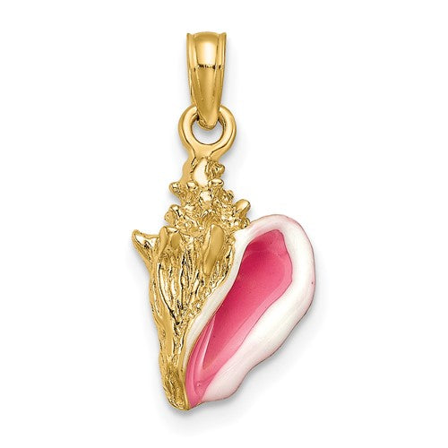 14k-enameled-3-d-conch-shell-pendant-SolomonJeweler-Wichita-KS-CustomJewelry