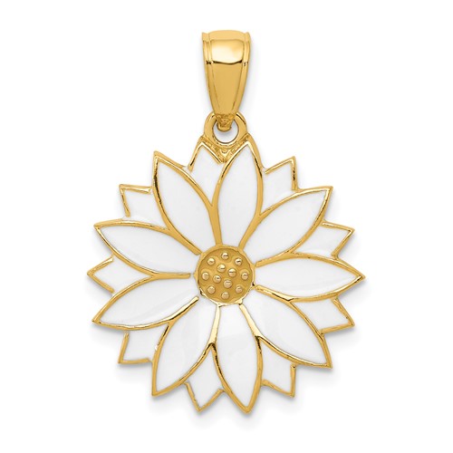 14k-enameled-white-daisy-flower-pendant-SolomonJeweler-Wichita-KS-CustomJewelry