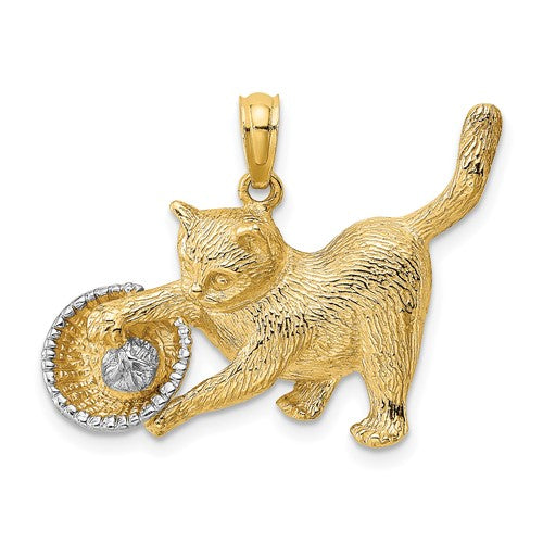 14k-rhodium-cat-playing-with-yarn-in-basket-charm-SolomonJeweler-Wichita-KS-CustomJewelry