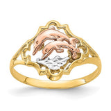 14k-yellow-and-rose-gold-w-rhodium-double-dolphin-ring-SolomonJeweler-Wichita-KS-CustomJewelry