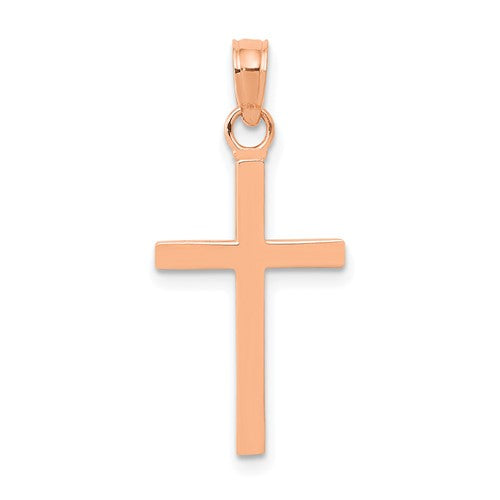 14k-rose-gold-polished-cross-pendant-SolomonJeweler-Wichita-KS-CustomJewelry