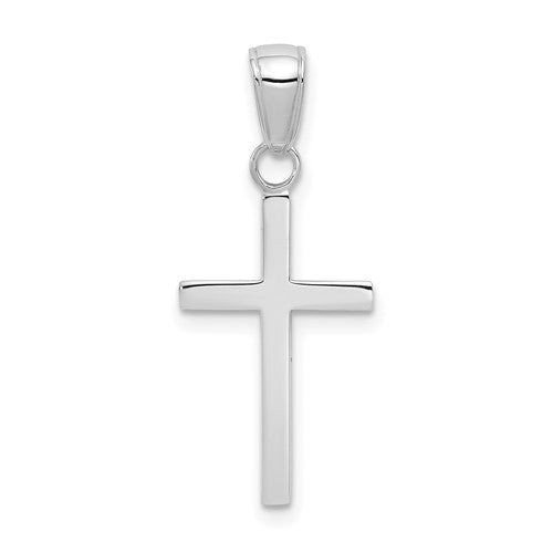 14k-white-gold-polished-cross-pendant-SolomonJeweler-Wichita-KS-CustomJewelry