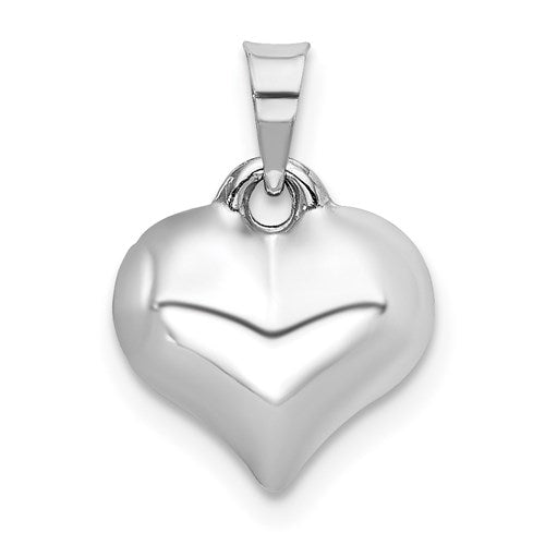 14k-white-3-d-puffed-heart-pendant-SolomonJeweler-Wichita-KS-CustomJewelry