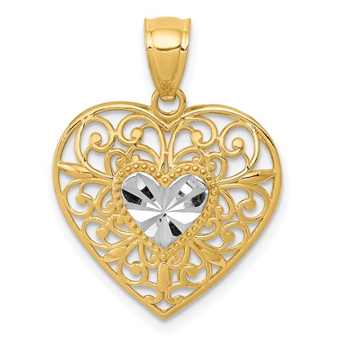 14k-and-white-rhodium-polished-diamond-cut-filigree-heart-pendant-SolomonJeweler-Wichita-KS-CustomJewelry