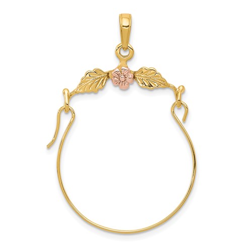14k-two-tone-leaves-w-flower-charm-holder-SolomonJeweler-Wichita-KS-CustomJewelry