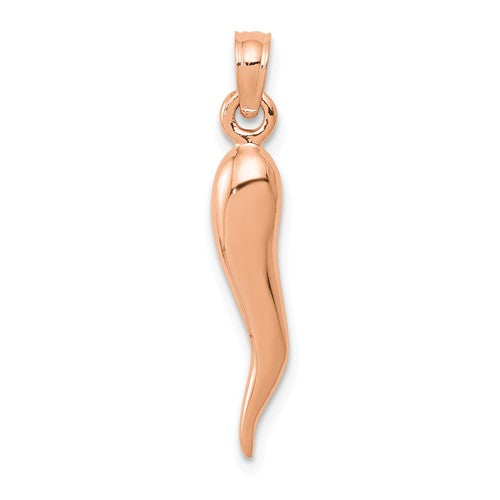 14k-rose-gold-medium-3d-italian-horn-pendant-SolomonJeweler-Wichita-KS-CustomJewelry