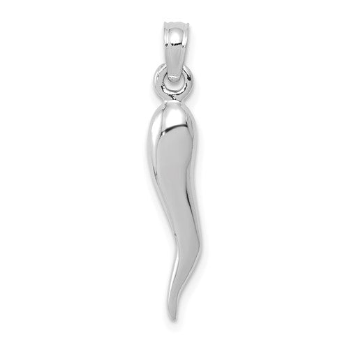 14k-white-gold-medium-3d-italian-horn-pendant-SolomonJeweler-Wichita-KS-CustomJewelry