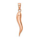 14k-rose-gold-large-3d-italian-horn-pendant-SolomonJeweler-Wichita-KS-CustomJewelry
