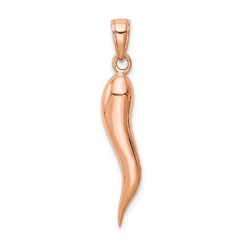 14k-rose-gold-large-3d-italian-horn-pendant-SolomonJeweler-Wichita-KS-CustomJewelry