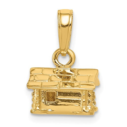 14k-3-d-log-cabin-pendant-SolomonJeweler-Wichita-KS-CustomJewelry