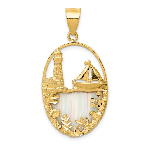 14k-lab-created-opal-lighthouse-sailboat-pendant-SolomonJeweler-Wichita-KS-CustomJewelry