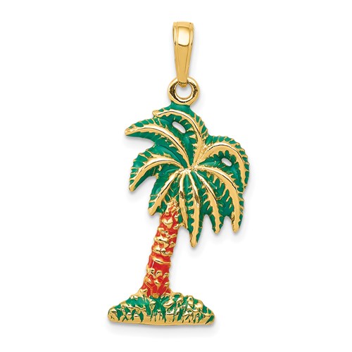 14k-enameled-palm-tree-pendant-SolomonJeweler-Wichita-KS-CustomJewelry