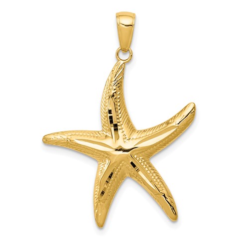 14k-diamond-cut-starfish-pendant-SolomonJeweler-Wichita-KS-CustomJewelry