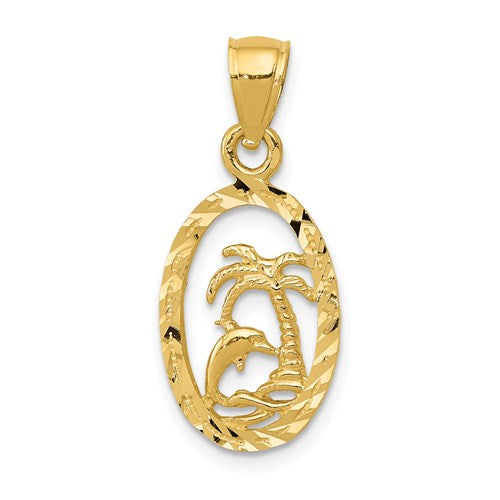 14k-dolphin-and-palm-tree-pendant-SolomonJeweler-Wichita-KS-CustomJewelry