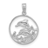 14k-white-gold-double-dolphin-circle-pendant-SolomonJeweler-Wichita-KS-CustomJewelry
