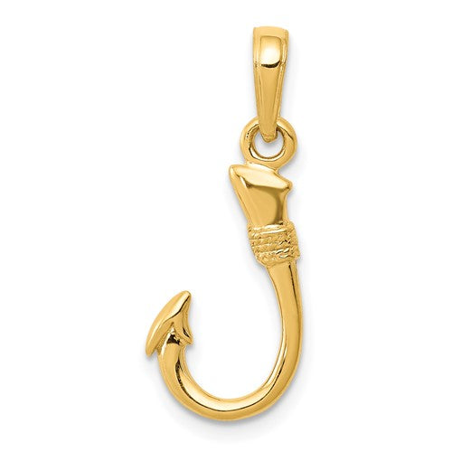 14k-yellow-gold-3d-fish-hook-pendant-SolomonJeweler-Wichita-KS-CustomJewelry