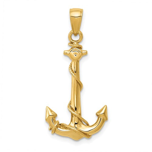 14k-3d-anchor-w-rope-pendant-SolomonJeweler-Wichita-KS-CustomJewelry