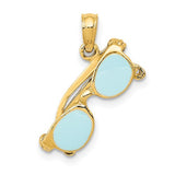 14k-3d-aqua-enameled-sunglasses-pendant-SolomonJeweler-Wichita-KS-CustomJewelry