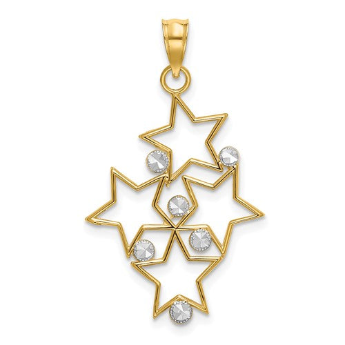 14k-w-rhodium-diamond-cut-star-cluster-charm-SolomonJeweler-Wichita-KS-CustomJewelry
