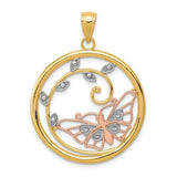 14k-two-tone-w-white-rhodium-butterfly-in-circle-pendant-SolomonJeweler-Wichita-KS-CustomJewelry