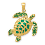 14k-3-d-enameled-sea-turtle-pendant-SolomonJeweler-Wichita-KS-CustomJewelry