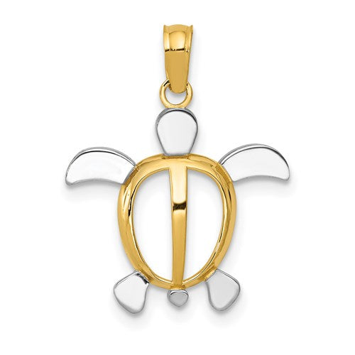 14k-and-rhodium-sea-turtle-pendant-SolomonJeweler-Wichita-KS-CustomJewelry