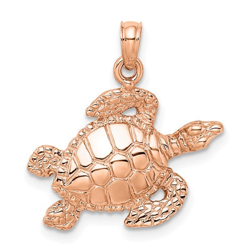 14k-rose-gold-textured-sea-turtle-charm-SolomonJeweler-Wichita-KS-CustomJewelry