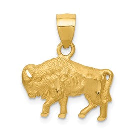 14k-diamond-cut-buffalo-pendant-SolomonJeweler-Wichita-KS-CustomJewelry