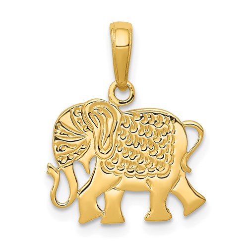 14k-textured-elephant-pendant-SolomonJeweler-Wichita-KS-CustomJewelry