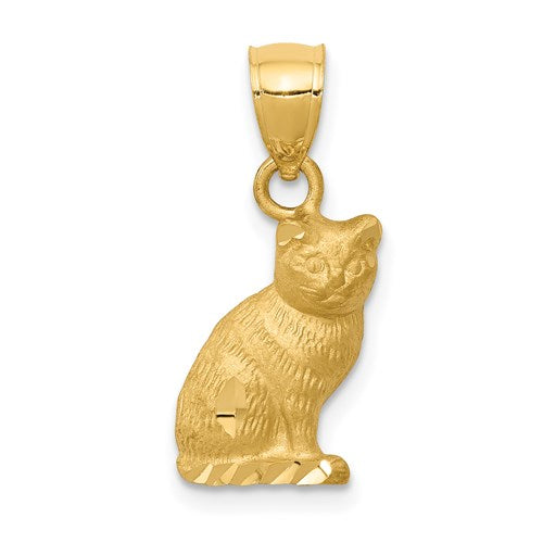 14k-diamond-cut-cat-pendant-SolomonJeweler-Wichita-KS-CustomJewelry